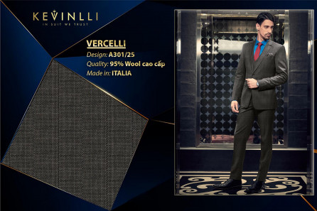 A301/25 Vercelli CVM - Vải Suit 95% Wool - Nâu Trơn